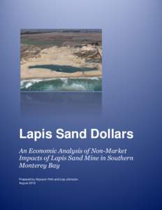 Lapis Sand Dollars An Economic Analysis of Non-Market Impacts of Lapis Sand Mine in Southern Monterey Bay Prepared by Alyssum Pohl and Lisa Johnston August 2012
