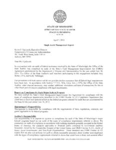 STATE OF MISSISSIPPI OFFICE OF THE STATE AUDITOR STACEY E. PICKERING AUDITOR  April 7,2015