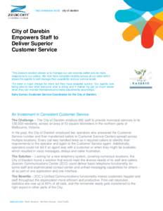 fact sheetcase study city of darebin  City of Darebin Empowers Staff to Deliver Superior Customer Service