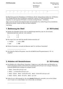 FOM Hochschule  Hans-Georg Eßer Betriebssysteme WS