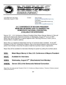 Miami / College football / Manny Diaz / United States Conference of Mayors / Florida