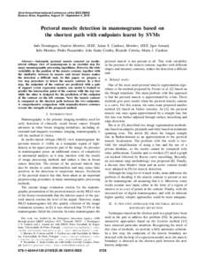 Pectoral Muscle Detection in Mammograms Based on the Shortest Path with Endpoints Learnt by SVMs