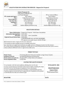 SOLICITATION FOR CONTRACTOR SERVICES - Request for Proposal  PF s Authorized Agent: Title: Street Address: City State Zip: