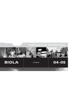 Biola University: Catalog Supplement[removed]