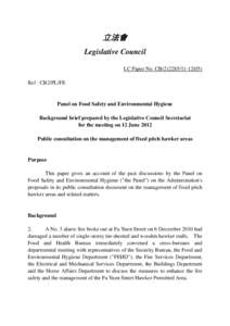 立法會 Legislative Council LC Paper No. CB[removed]) Ref : CB2/PL/FE  Panel on Food Safety and Environmental Hygiene