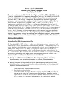 Agreement: Harmony Public Schools, Texas: OCR Case #[removed]November 26, 2014 (PDF)