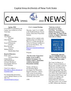 Microsoft Word - CAA newsletter Spring 2010.rtf