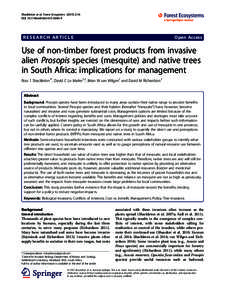 Use of non-timber forest products from invasive alien Prosopis species (mesquite) and native trees in South Africa: implications for management