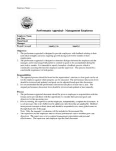 Anacortes, WA -  Managementt Employees Performance Appraisal