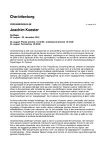 Joachim Koester - pressemeddelelse -15. august_edSH