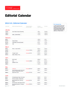 TIME Media Kit » Editorial Calendar