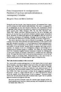 Revista Europea de Estudios Latinoamericanos y del Caribe 80, abril de 2006 | 5  From blanqueamiento to reindigenización: