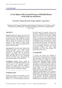 JOP. J Pancreas (Online) 2004; 5(5):[removed]CASE REPORT A Case Report of the Unusual Presence of Hydatid Disease in the Pancreas and Breast