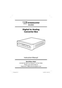 RC-DT09  Digital to Analog Converter Box  Instruction Manual