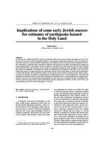 ANNALS OF GEOPHYSICS, VOL. 47, N. 2/3, April/June[removed]Implications of some early Jewish sources