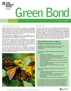 Green Bond FACT SHEET BACKGROUND  GOALS