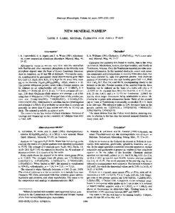 American Mineralogist, Volume 66, pages[removed], 1981  NEW MINERAL NAMES*