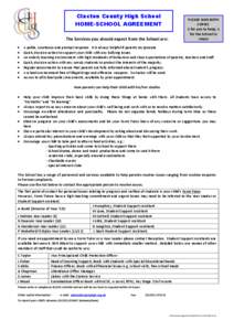 Clacton School PARENTCounty CHARTERHigh[removed]HOME-SCHOOL AGREEMENT