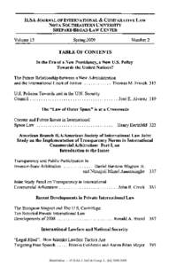 ILSA JOURNAL OF INTERNATIONAL & COMPARATIVE LAW NOVA SOUTHEASTERN UNIVERSITY SHEPARD BROAD LAW CENTER Volume 15