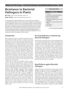 "Resistance to Bacterial Pathogens in Plants". In: Encyclopedia of Life Sciences (ELS)