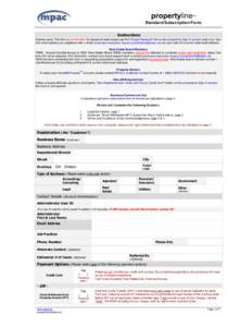 propertyline  TM Standard Subscription Form Instructions