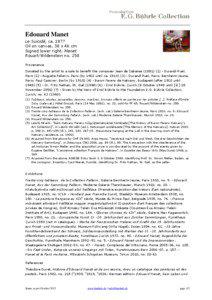 Art history / Foundation E.G. Bührle / Auguste Pellerin / Édouard Manet / Ferenc Hatvany / Emil Georg Bührle / Julius Meier-Graefe / Kunsthaus Zürich / James H. Rubin / French art / Visual arts / Impressionism