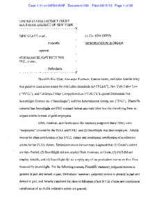 Case 1:11-cvWHP Document 163  FiledPage 1 of 36 UNITED STATES DISTRICT COURT SOUTHERN DISTRICT OF NEW YORK