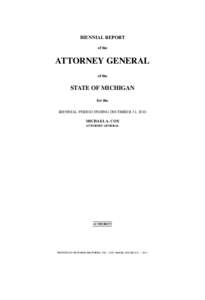 BIENNIAL REPORT of the ATTORNEY GENERAL of the