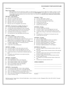 NECK DISABILITY INDEX QUESTIONNAIRE Patient Name ________________________________________________ Date_________________________________  Please read carefully: