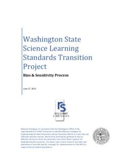 Washington State Science Learning Standards Transition Project