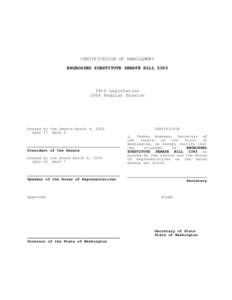 CERTIFICATION OF ENROLLMENT ENGROSSED SUBSTITUTE SENATE BILL 5385 59th Legislature 2006 Regular Session