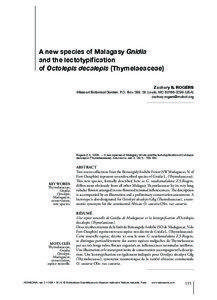A new species of Malagasy Gnidia and the lectotypification of Octolepis decalepis (Thymelaeaceae)