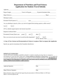 Faculty of Nutrition Application