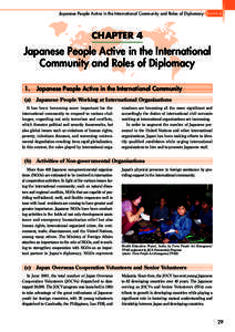 Japanese People Active in the International Community and Roles of Diplomacy  CHAPTER 4