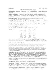 Natural resources / Melanterite / Rozenite / Copiapite / Kutnohorite / Sulfate minerals / Chemistry / Crystallography