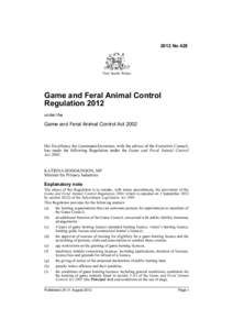 2012 No 428  New South Wales Game and Feral Animal Control Regulation 2012