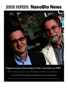 NanoBio News  Volume 4 Issue 4 - November 2009 The newsletter of Johns Hopkins Institute for NanoBioTechnology / Volume 4 Issue 4 - November 2009