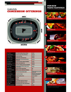 OUR NEW MENU FEATURES CLUB LEVEL  CONCESSION OFFERINGS