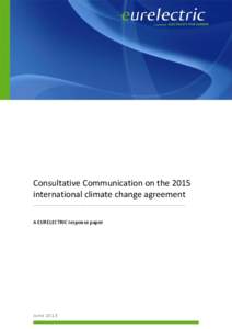 Carbon finance / Carbon dioxide / United Nations Framework Convention on Climate Change / Environmental economics / EURELECTRIC / Carbon credit / Climate change mitigation / Emissions trading / European Union Emission Trading Scheme / Climate change policy / Environment / Climate change