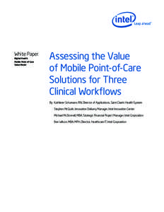 White Paper Digital Health Mobile Point-of-Care Value Model  Assessing the Value