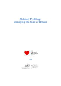 CPG report No 1: The application of nutrient profiling to the UK food supply