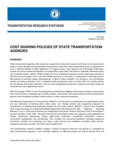 INA  TRS 1307 Published JuneCOST SHARING POLICIES OF STATE TRANSPORTATION