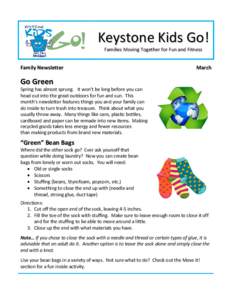 Keystone Kids Go! Families Moving Together for Fun and Fitness Family Newsletter  March
