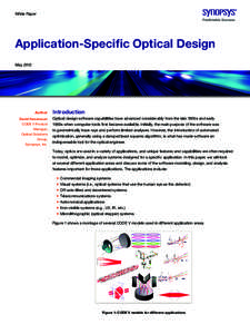 Optical lens design / Optical fiber / Code V / Optical transfer function / Optical engineering / Mathematical optimization / Global optimization / Ray tracing / Zemax / Optics / Physics / Geometrical optics