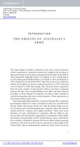 Cambridge University Press[removed]7 - The Australian Army from Whitlam to Howard John C. Blaxland Excerpt More information