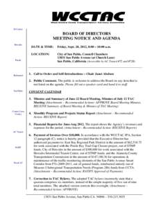 El Cerrito  BOARD OF DIRECTORS MEETING NOTICE AND AGENDA Hercules