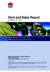 Rent and Sales Summary Middle Ring, and increased by $10 in the Outer Ring and $5 in the rest of the GMR. Rent: December quarter 2014 Trends for new bonds at state and regional levels