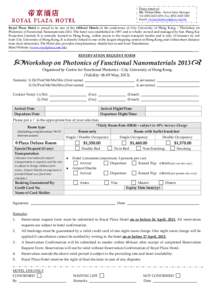Microsoft Word - Hotel Reservation Form - City U - Workshop on Photonics of Functional Nanomaterials 2013 on 6-9 May 2013-revis