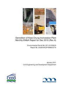 Demolition of Kwai Chung Incineration Plant Monthly EM&A Report for Dec[removed]Rev A) Environmental Permit No. EP[removed]A Report No[removed]KCIP/EM&A/37/A  January 2011