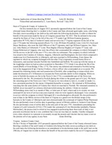 Southern Campaign American Revolution Pension Statements & Rosters Pension Application of James Bowling W5863 Letty M. Bowling Transcribed and annotated by C. Leon Harris. Revised 7 July[removed]VA